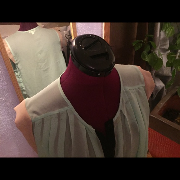 Sheer pale green blouse size medium - Picture 5 of 6